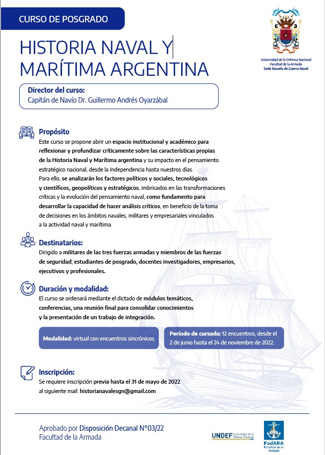 𝐂𝐮𝐫𝐬𝐨 𝐝𝐞 𝐏𝐨𝐬𝐠𝐫𝐚𝐝𝐨 "𝐇𝐢𝐬𝐭𝐨𝐫𝐢𝐚 𝐍𝐚𝐯𝐚𝐥 𝐲 𝐌𝐚𝐫í𝐭𝐢𝐦𝐚 𝐀𝐫𝐠𝐞𝐧𝐭𝐢𝐧𝐚"